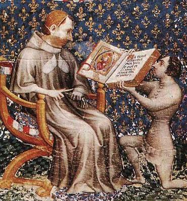 Czytanie średniowiecznego manuskryptu w szkole