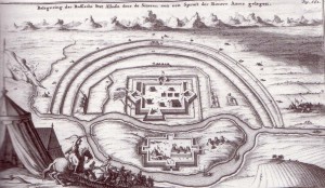 Chińskie wojska szturmujące Ałbazin w 1685 rok